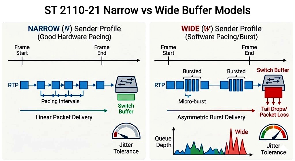 ST 2110-21 Narrow vs Wide Buffer Models